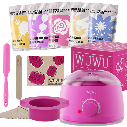 WUWUVISTA Wax Beads Kit – 19-teiliges Haarentfernungs-Set für glatte Haut